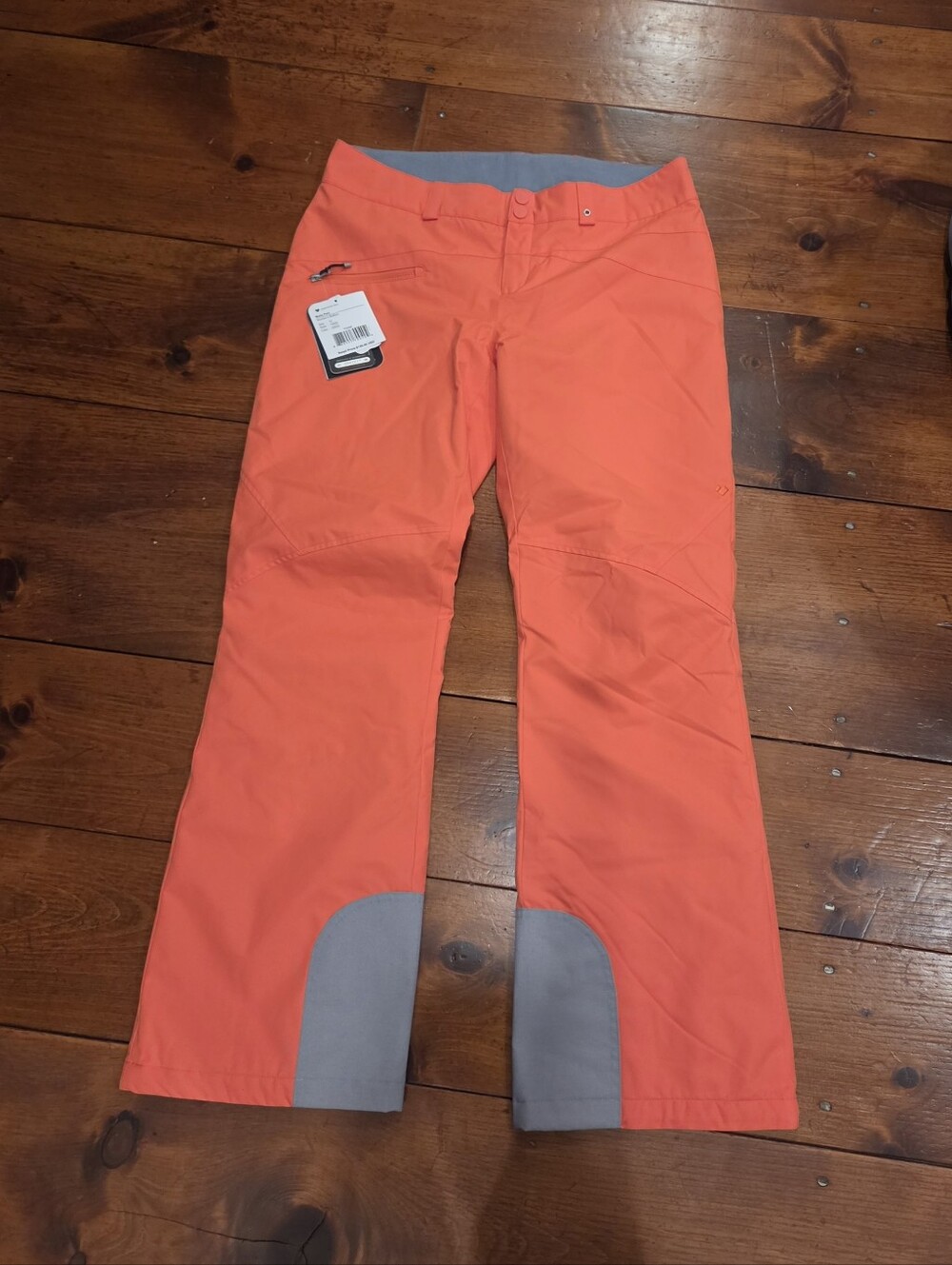 NWT Womens Obermeyer Orange Snow Ski Pants with Gray Gusset